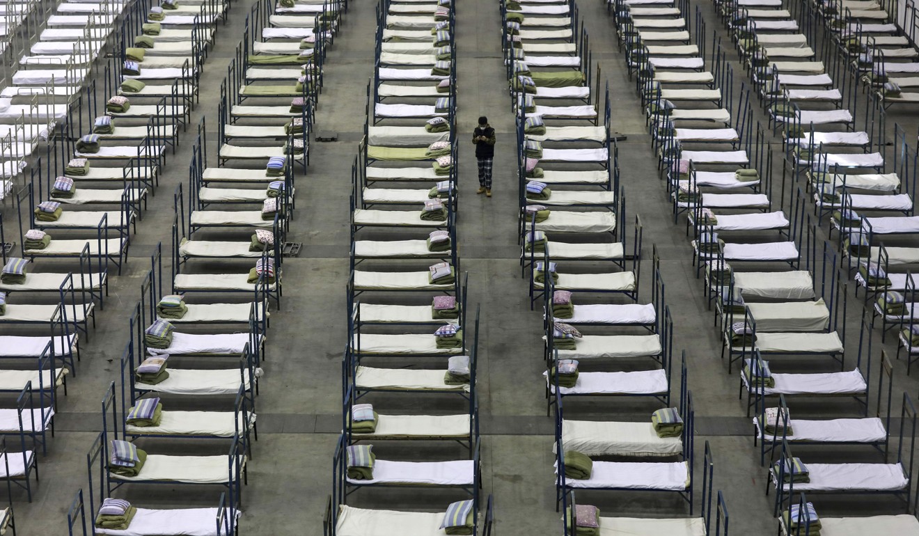 A convention centre that has been converted into a temporary hospital in Wuhan, Hubei province, following the outbreak of the new coronavirus. Photo: AP