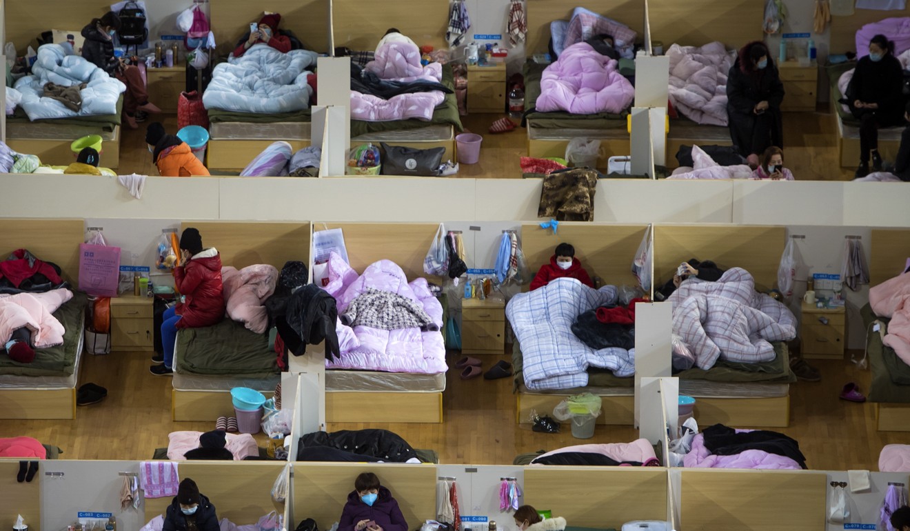 Coronavirus patients at a temporary hospital in Wuhan. Photo: Xinhua