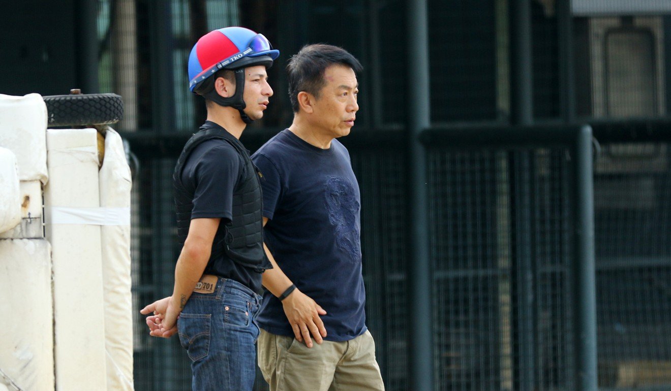 Vagner Borges with trainer Ricky Yiu at Sha Tin.