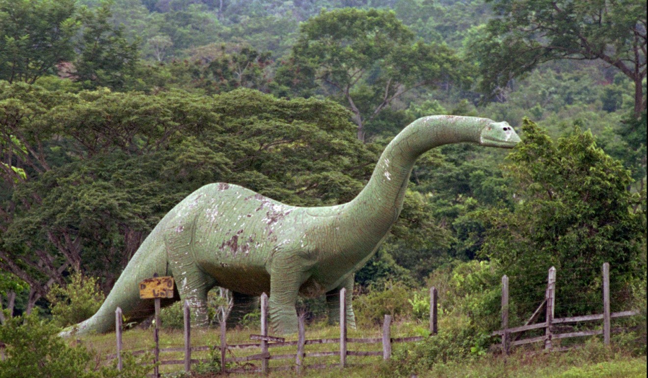 One of many statues of dinosaurs at the Napoles ranch that belonged to drug trafficker Pablo Escobar. File photo: AP