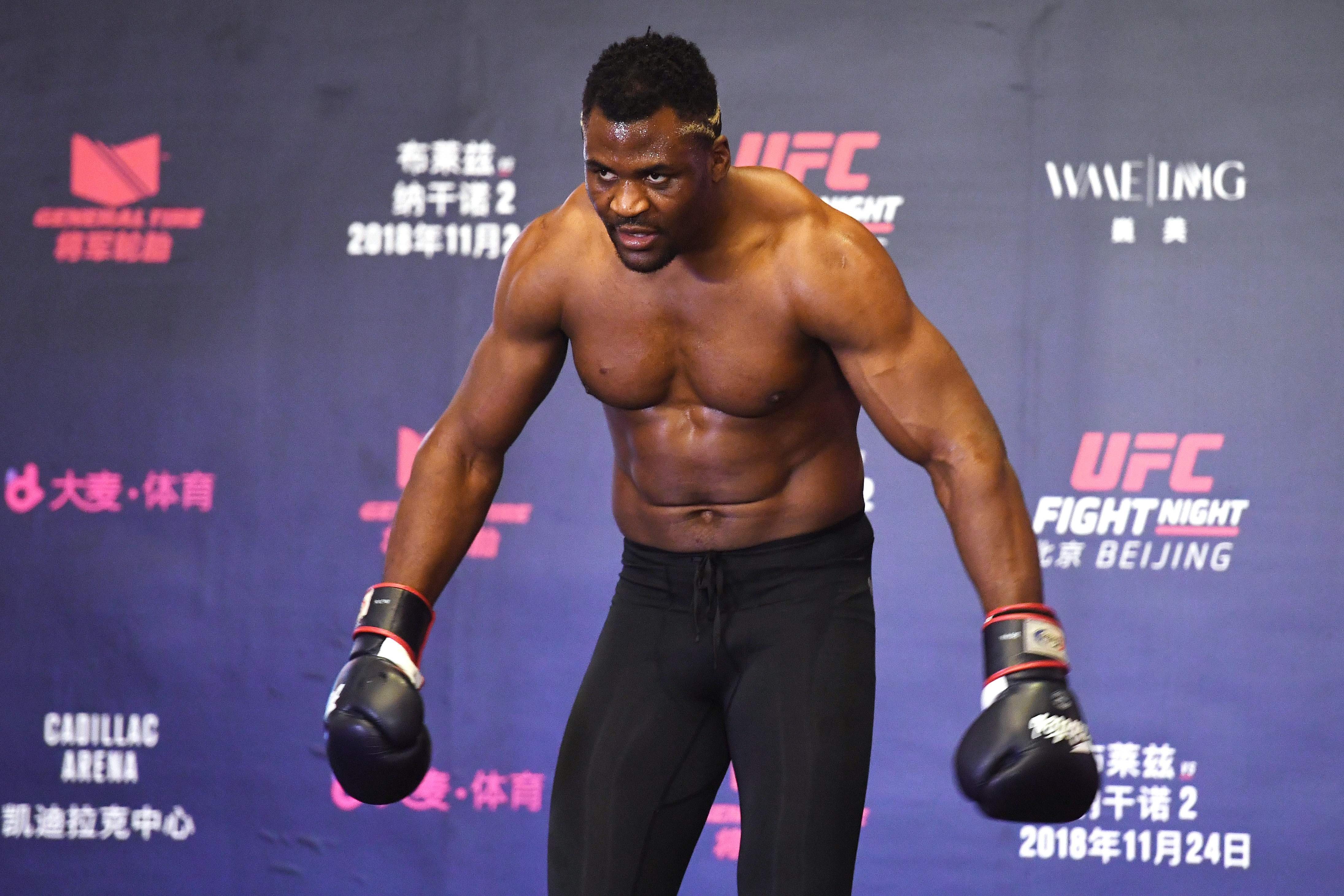 Cameroonian heavyweight Francis Ngannou ahead of the weekend's UFC Fight Night Beijing in 2018. Photo: AFP