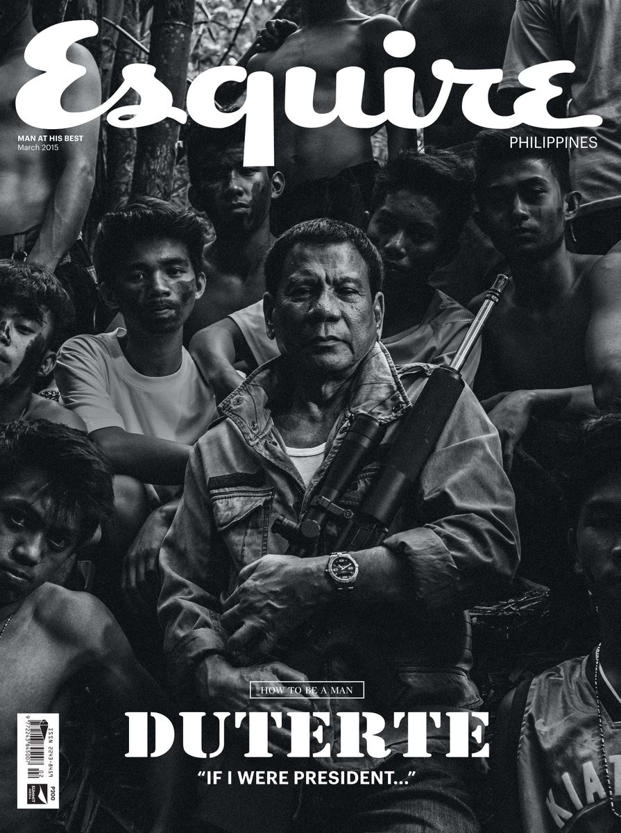Rodrigo Duterte, the then-mayor of Davao, on the cover of Esquire Philippines in March 2015. Photo: Esquire Magazine / Jason Quibilan