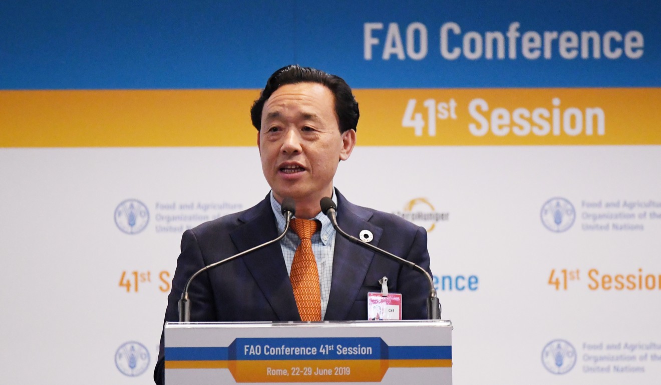 The US failed in its efforts to thwart the election of Qu Dongyu to the UN’s Food and Agriculture Organisation in August. Photo: Xinhua