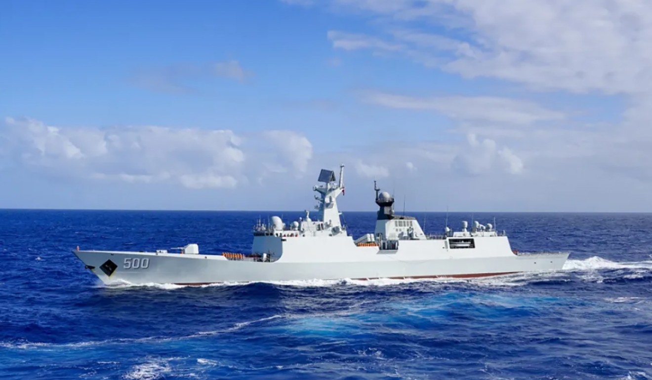 The Chinese flotilla was led by a Type 052D destroyer. Photo: PLA Navy