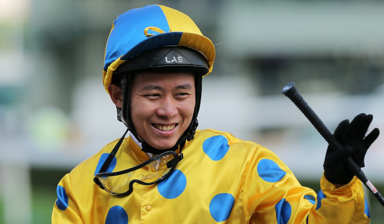 Alex Lai enjoys his win.