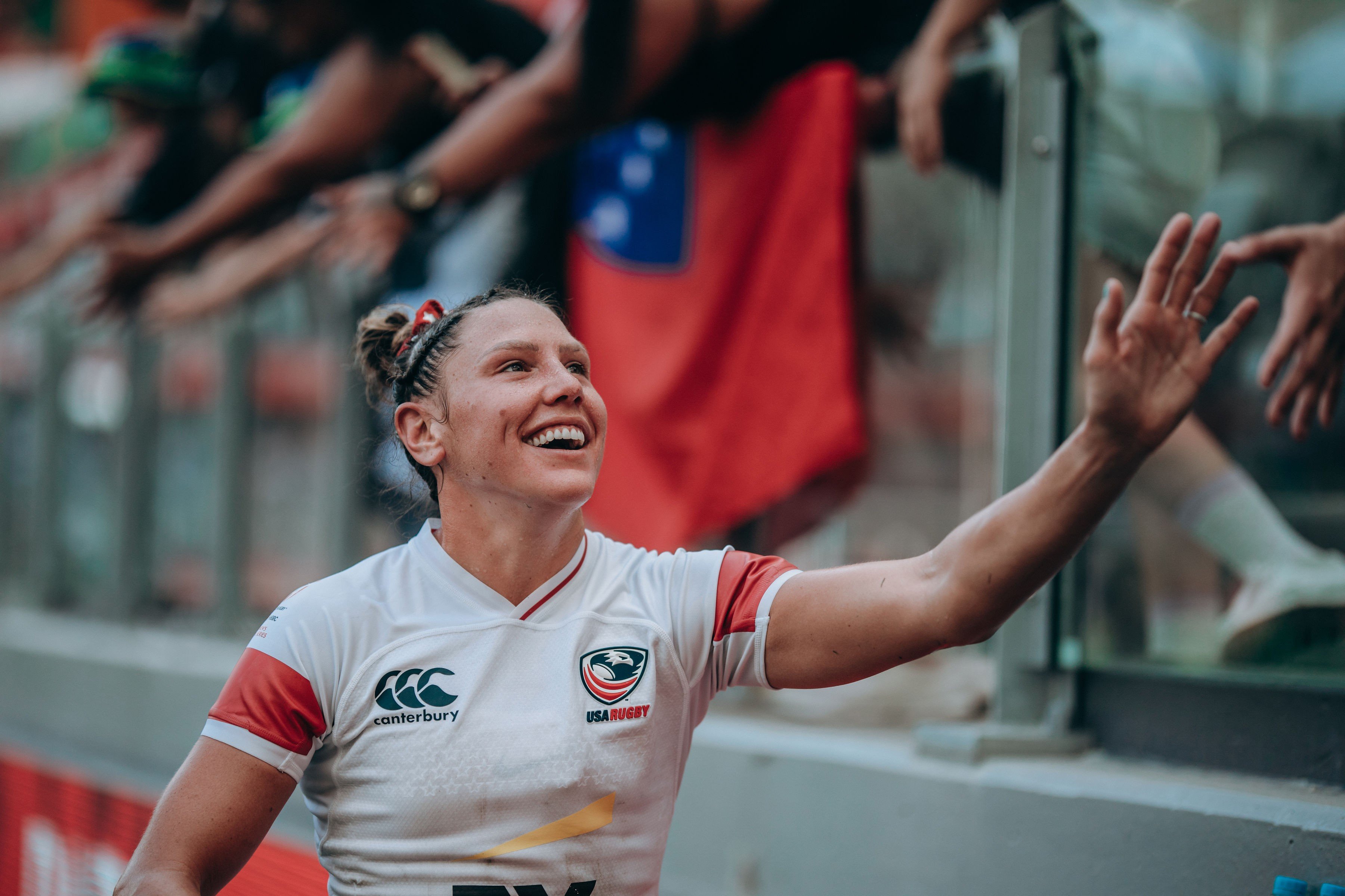Abby Gustaitis, a trained emergency medical technician, also leads US Rugby’s women’s sevens side. Photo: HSBC