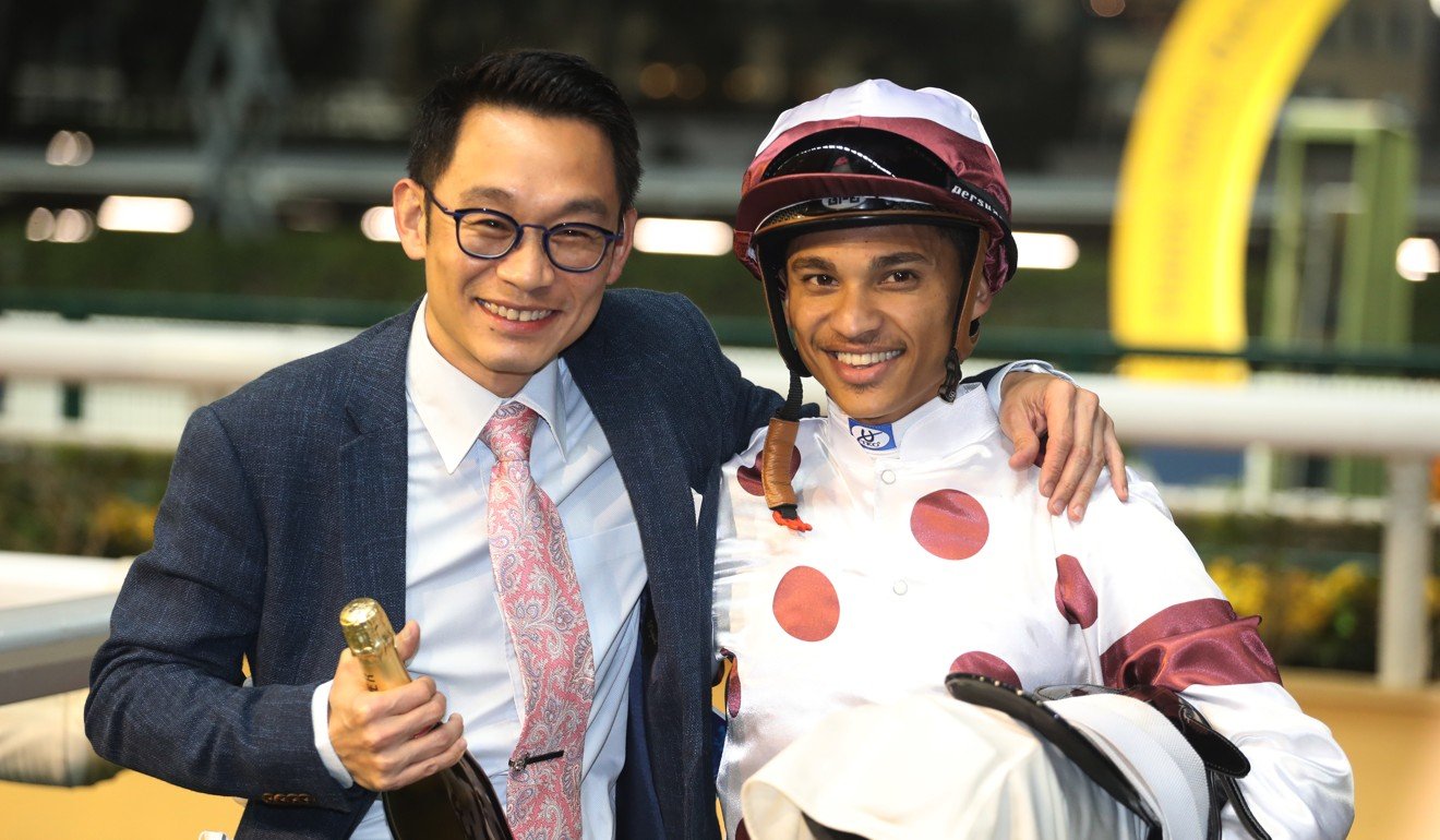 Trainer Jimmy Ting with Grant van Niekerk after Takingufurther’s win.