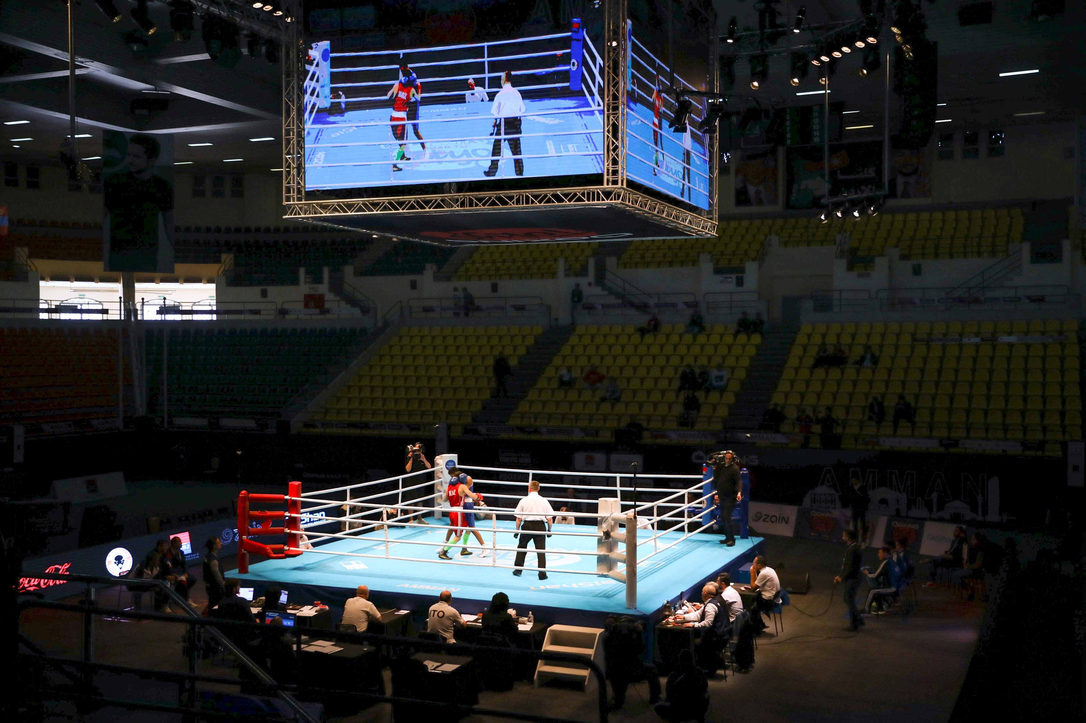 The Asia and Oceania boxing qualifiers for the Tokyo 2020 Olympics are being held at the Prince Hamzah Hall in Amman, Jordan. Photo: Reuters