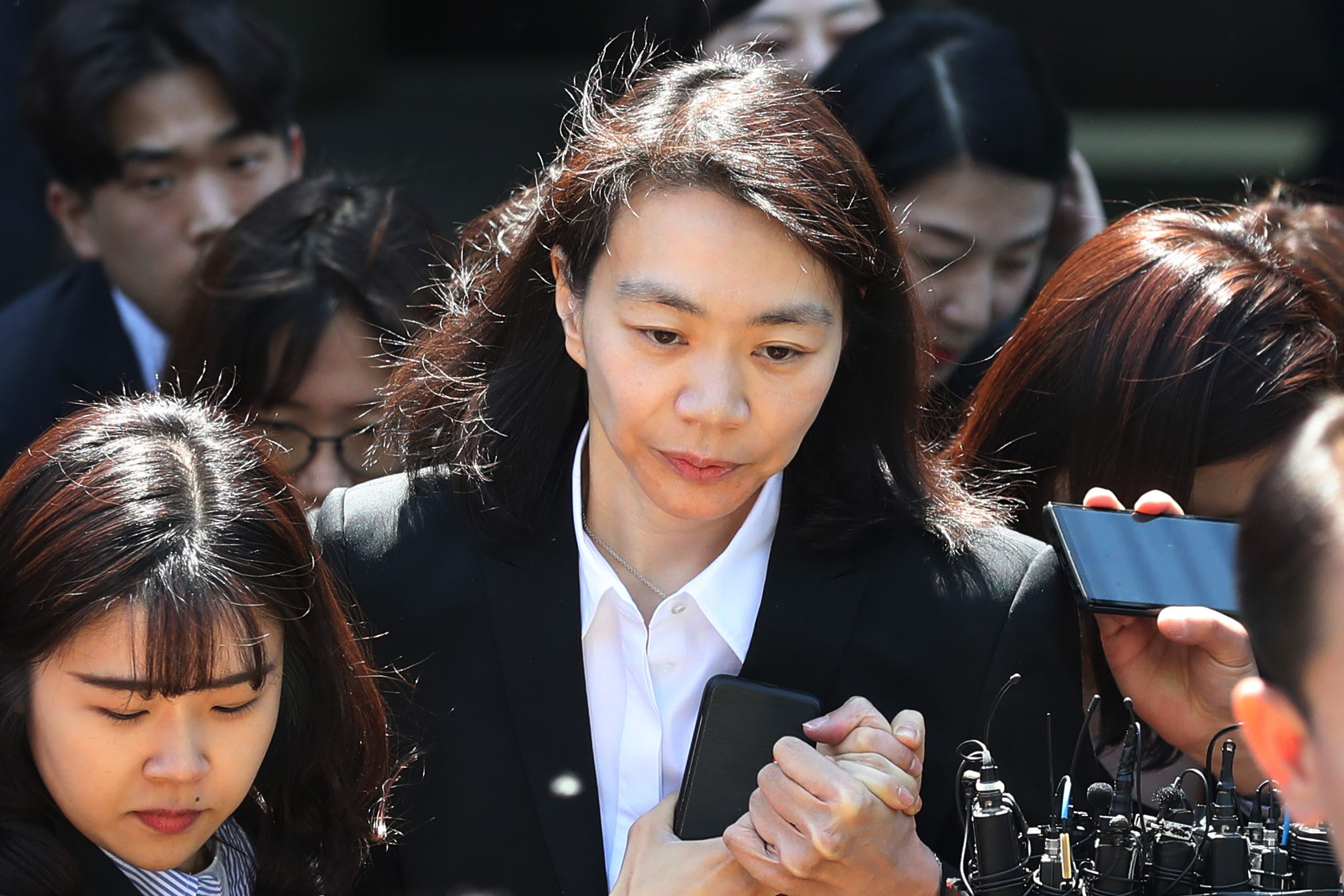 Former Korean Air executive Heather Cho, or Cho Hyun-ah, is seen outside court in 2019. Photo: AP