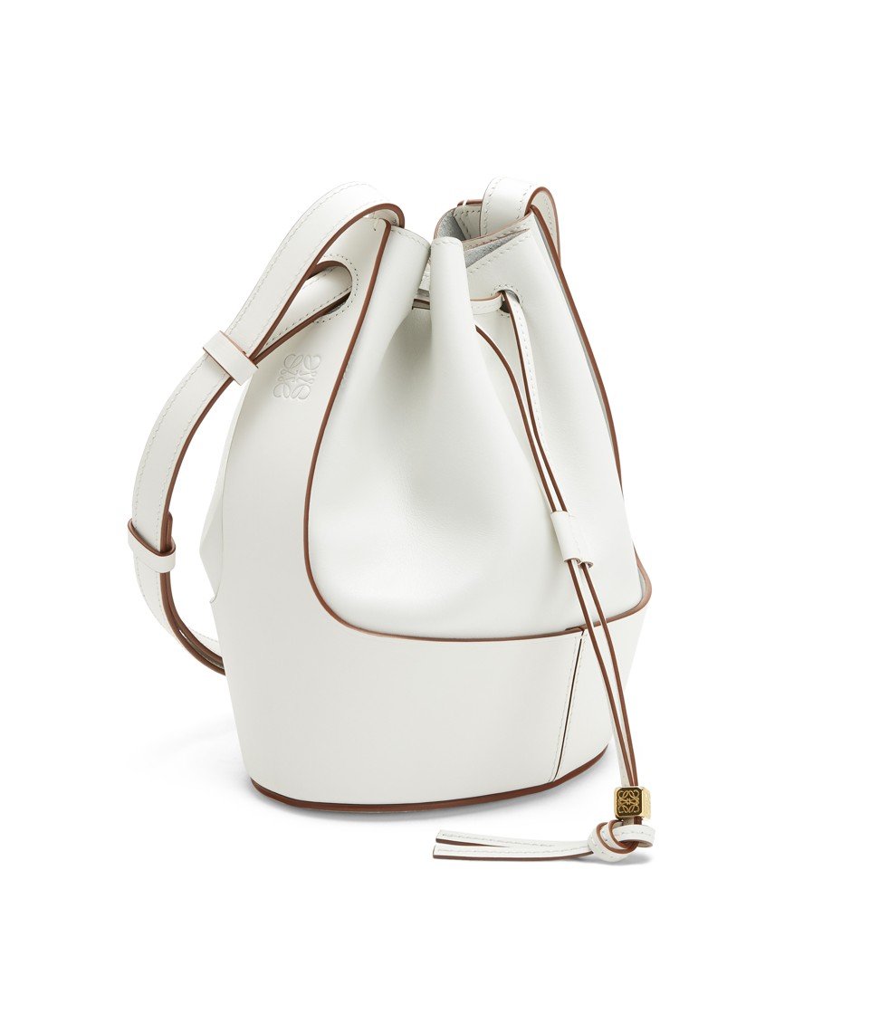 Balloon small two-tone leather bucket bag