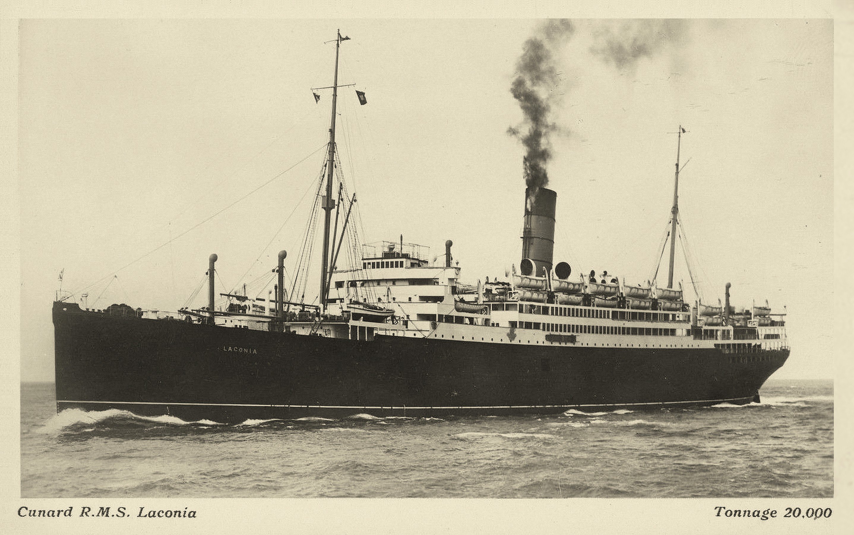 The RMS Laconia, the first ship to sail around the world ‘purely for the purposes of pleasure’.