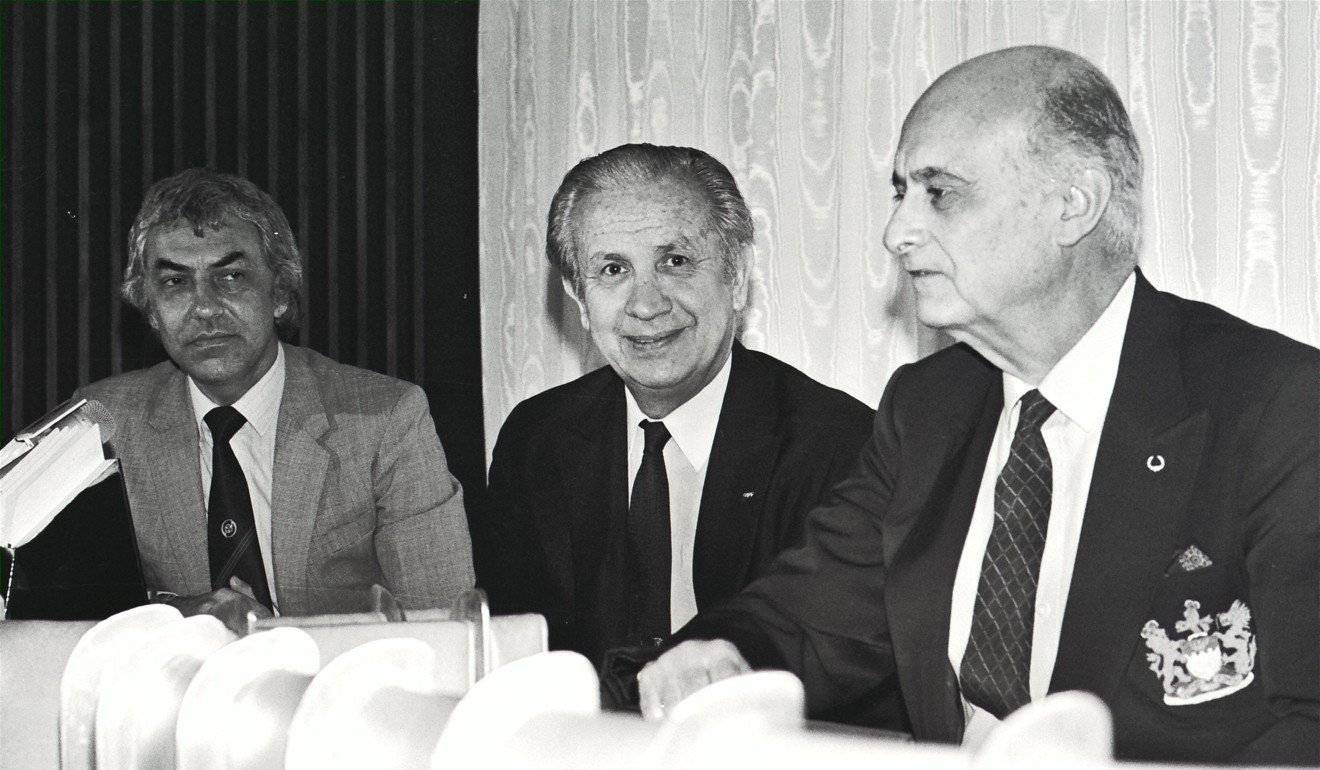 A de O Sales with the late former IOC president Juan Antonio Samaranch in 1983. Photo: SCMP
