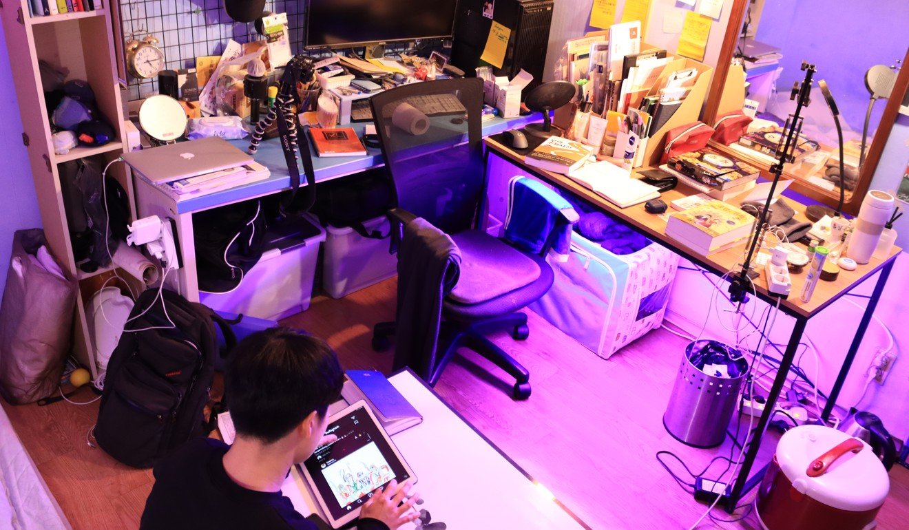 Lee Hyeon-woo inside his semi-basement apartment in Seoul. Photo: Naomi Ng