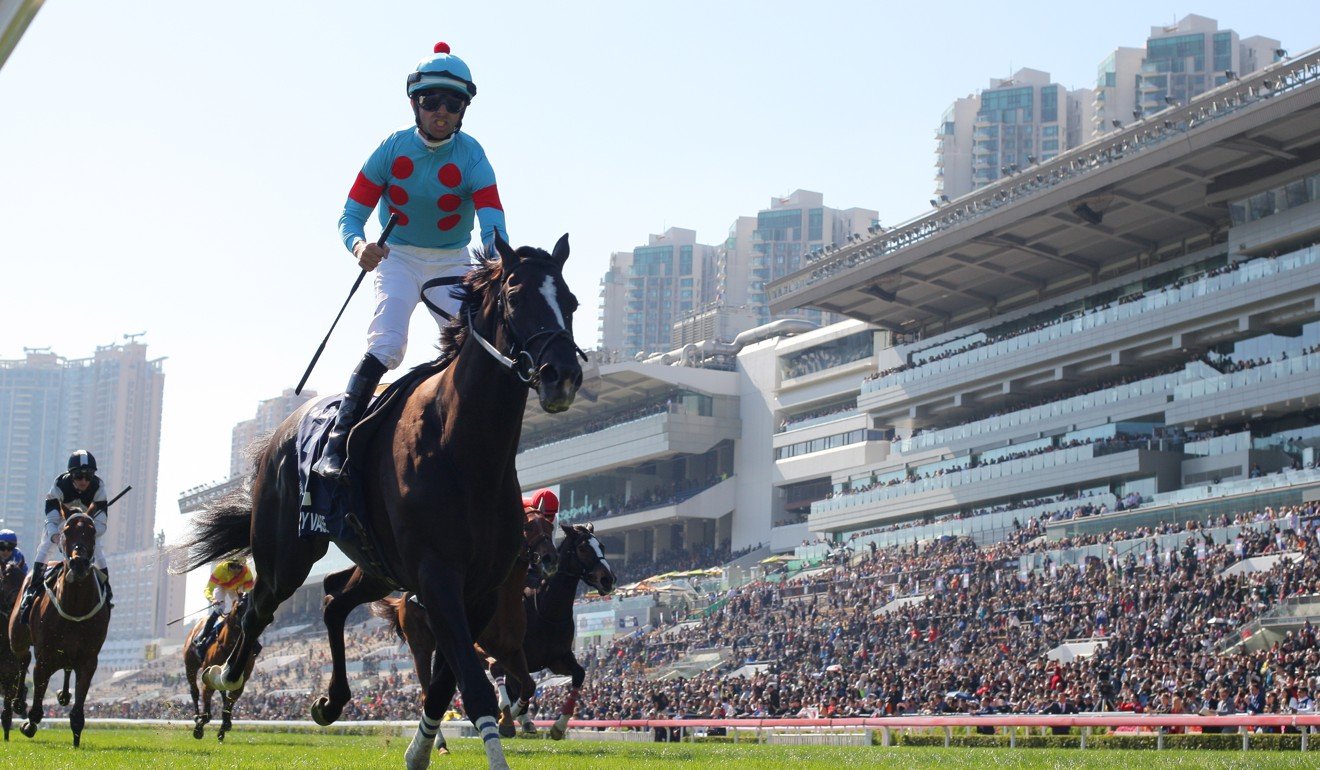 Joao Moreira wins on Glory Vase at Sha Tin in December.