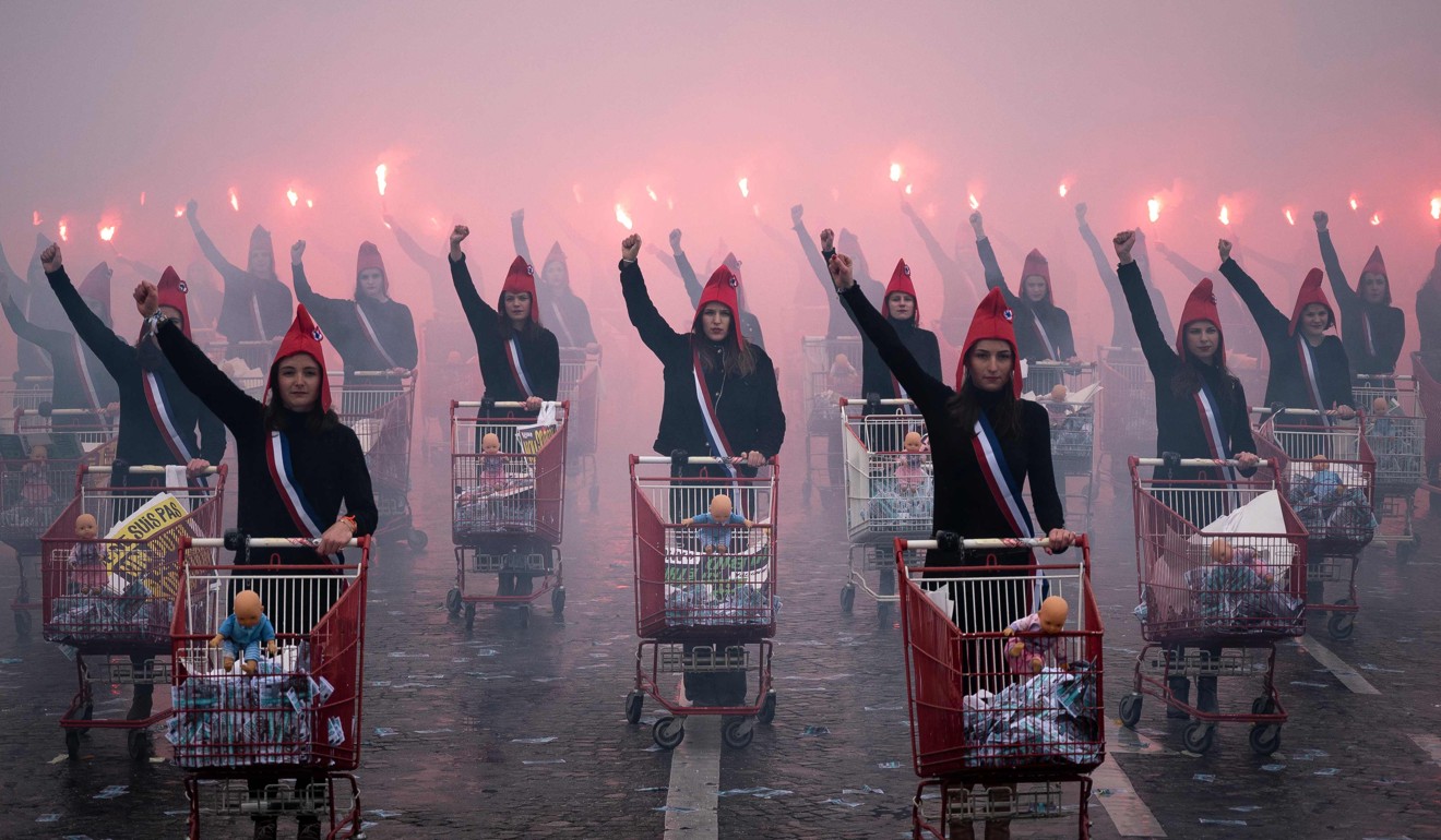 Members of conservative activist group ‘Protest for Everyone’ in Paris. Photo: AFP