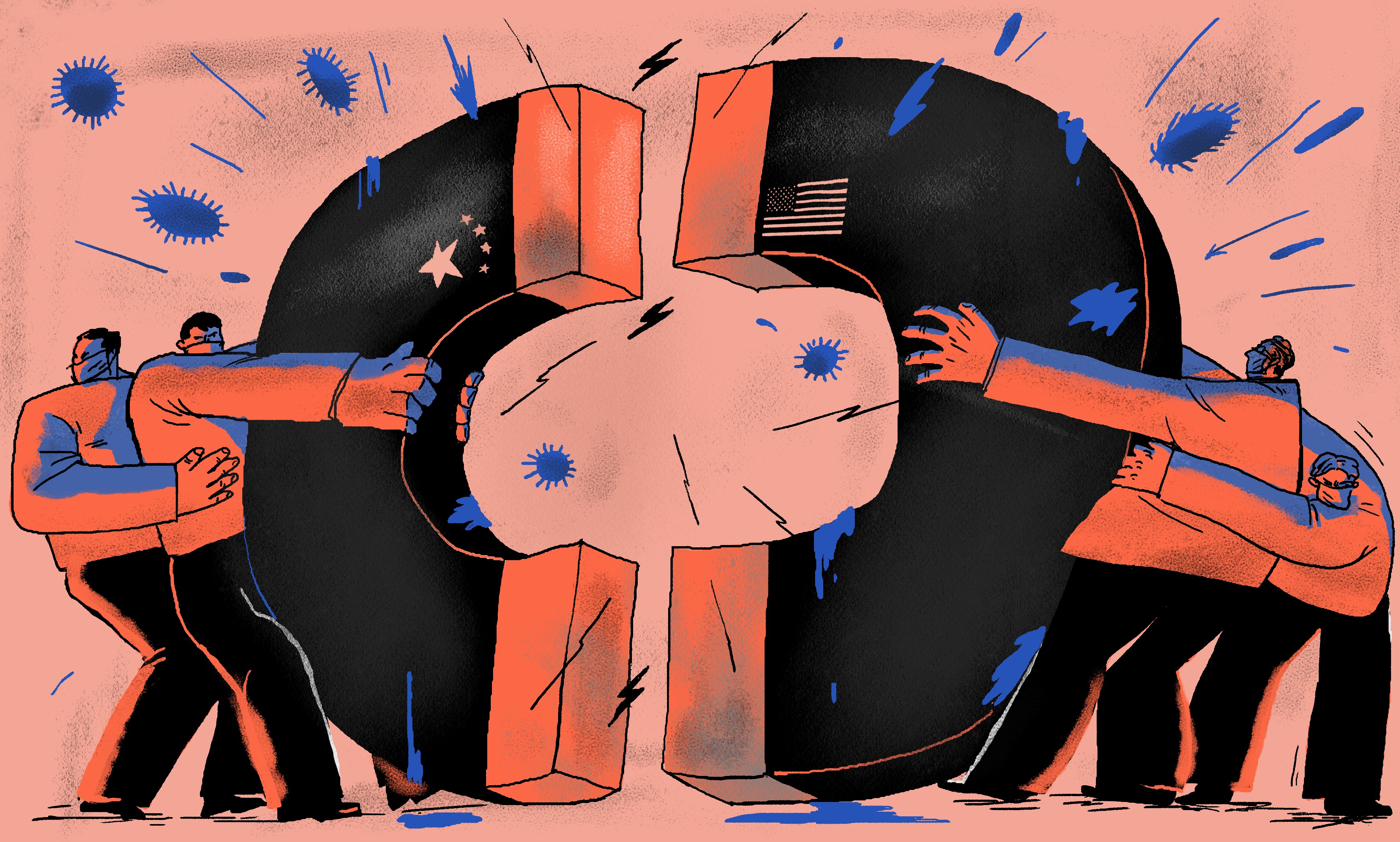 The coronavirus outbreak, which originated in the Central Chinese city of Wuhan, has given rise to more debate over US-China decoupling in Washington. Illustration: Brian Wang