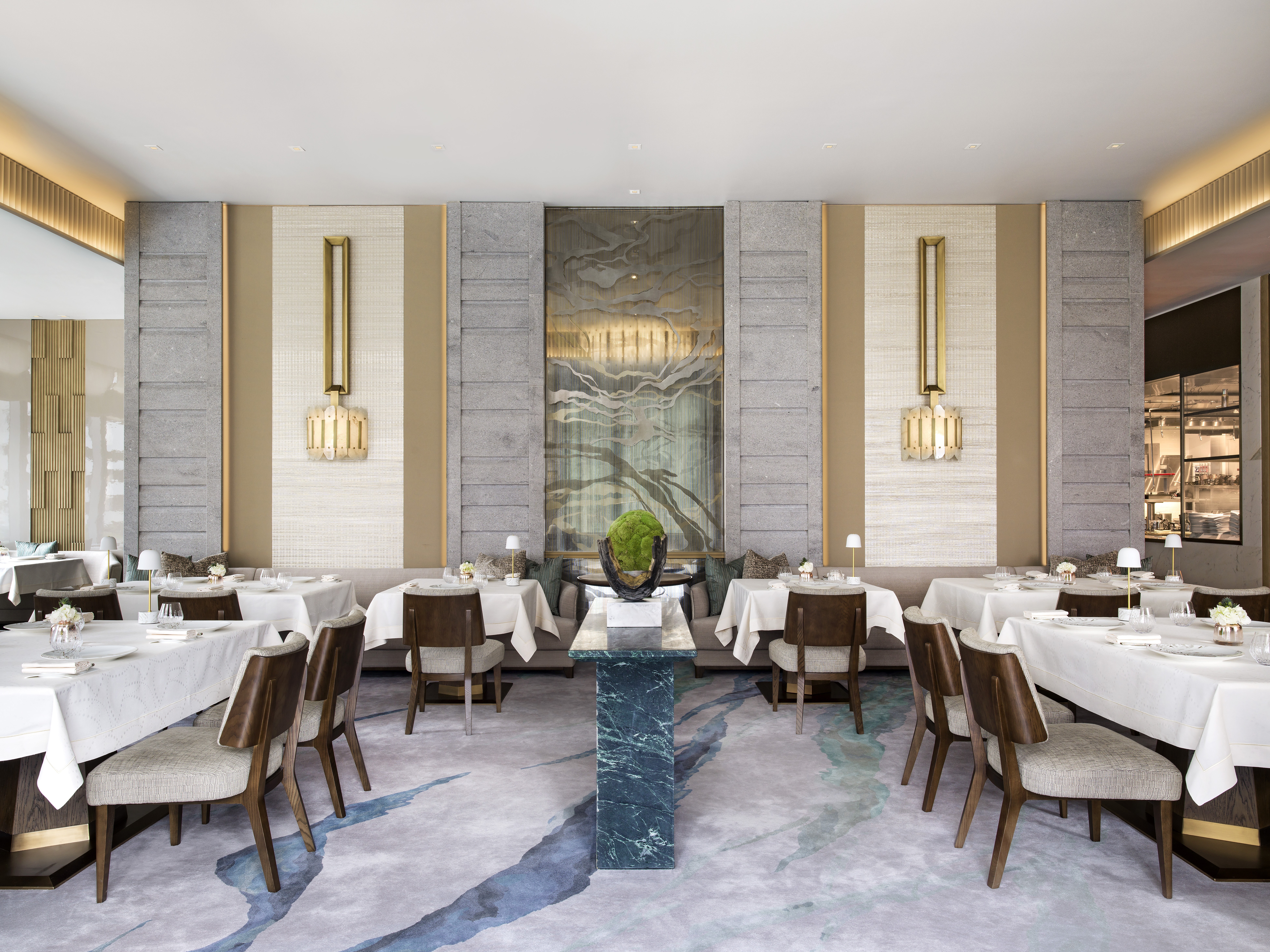 The 64-seat dining room is spread across two salons. Photos: handouts
