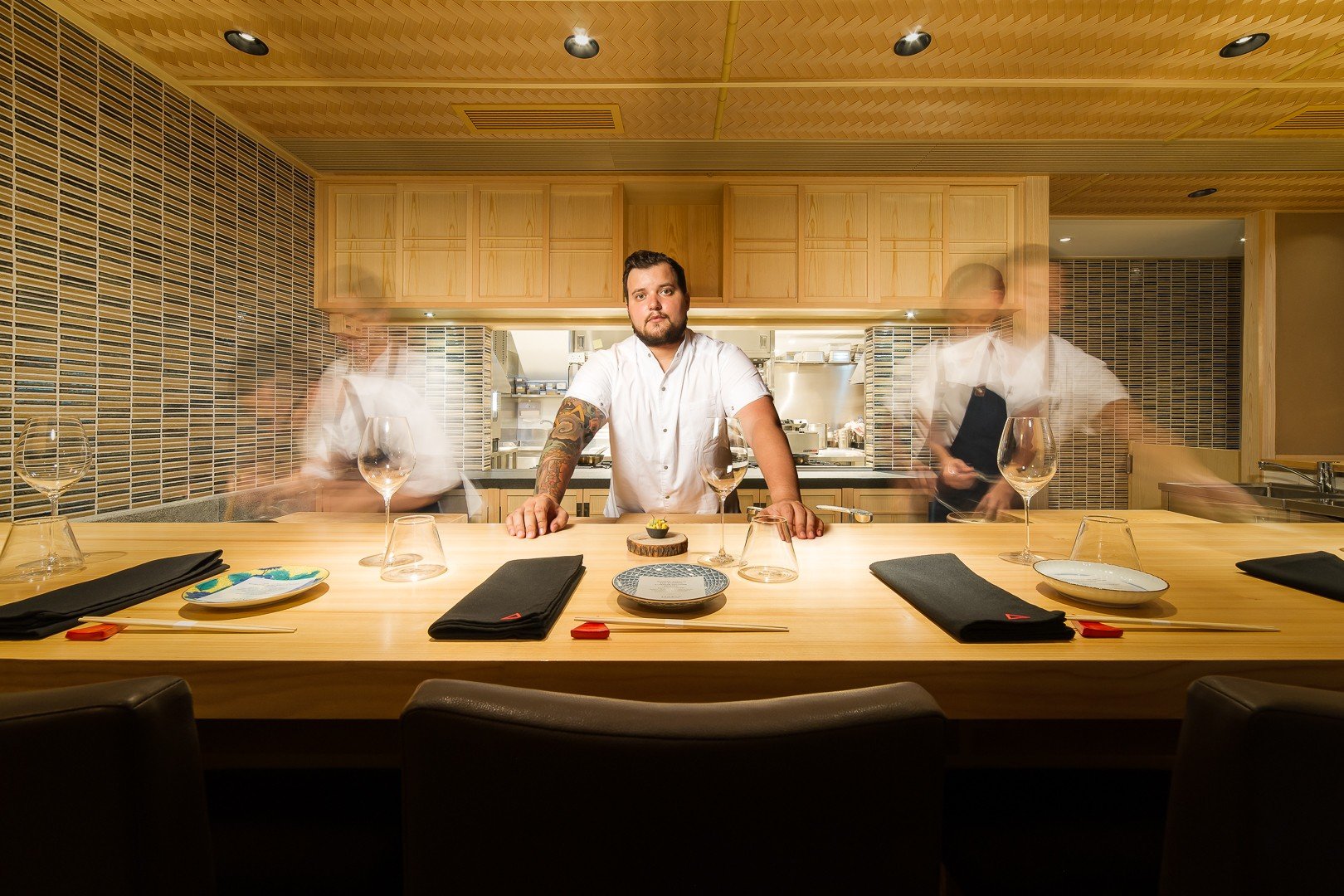 Chef Agustin Balbi at Haku creates innovative dishes under the guidance of Hideaki Matsuo of three-Michelin star restaurant Kashiwaya. Photos: Haku