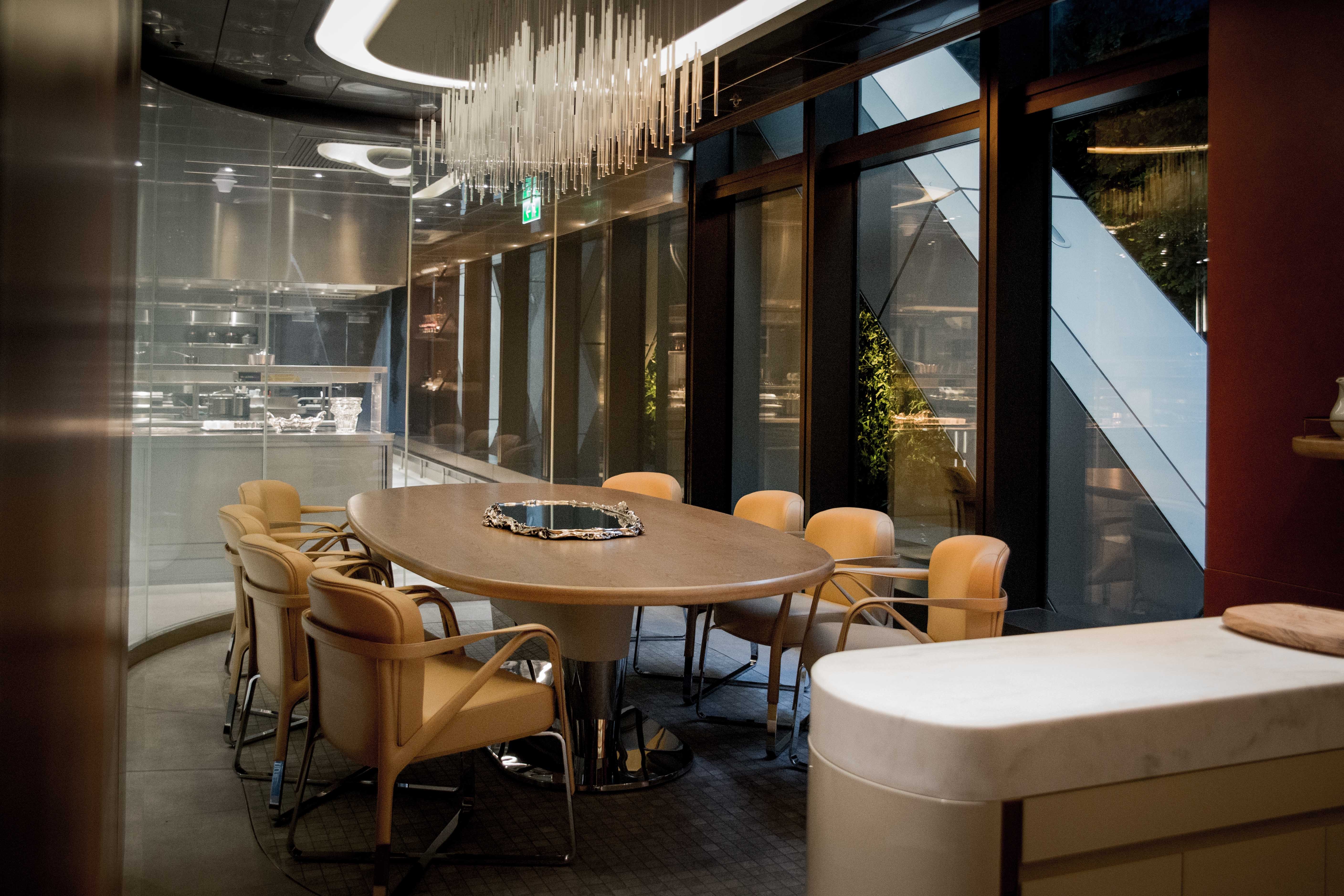 Alain Ducasse at Morpheus has a plush decor, with chandeliers like a cascading waterfall. Photos: handouts