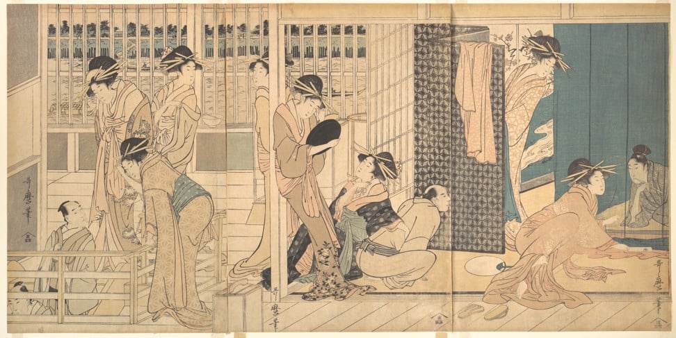 A scene from Yoshiwara by Kitagawa Utamaro. Photo: Metropolitan Museum of Art