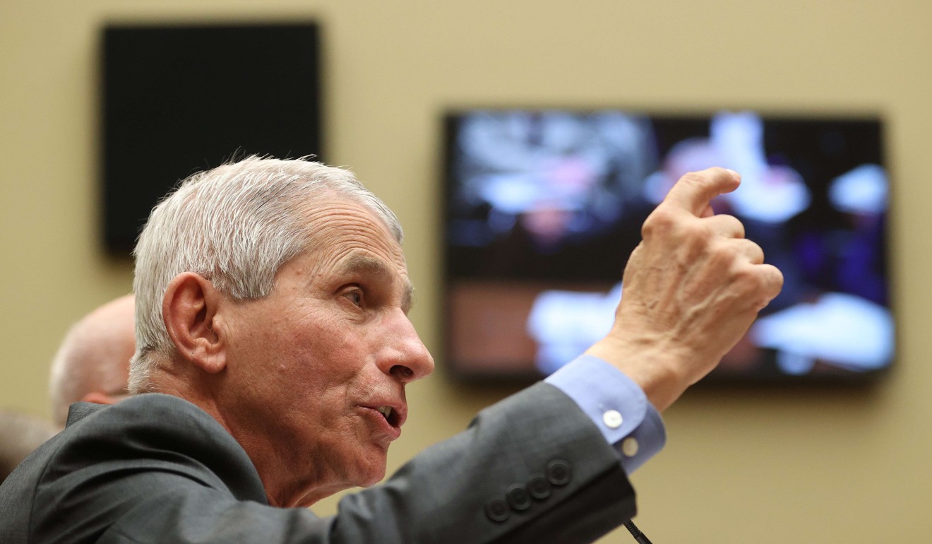 Anthony Fauci, director of the National Institute of Allergy and Infectious Diseases, testifies to lawmakers about coronavirus preparedness on Thursday. Photo: Getty Images/AFP