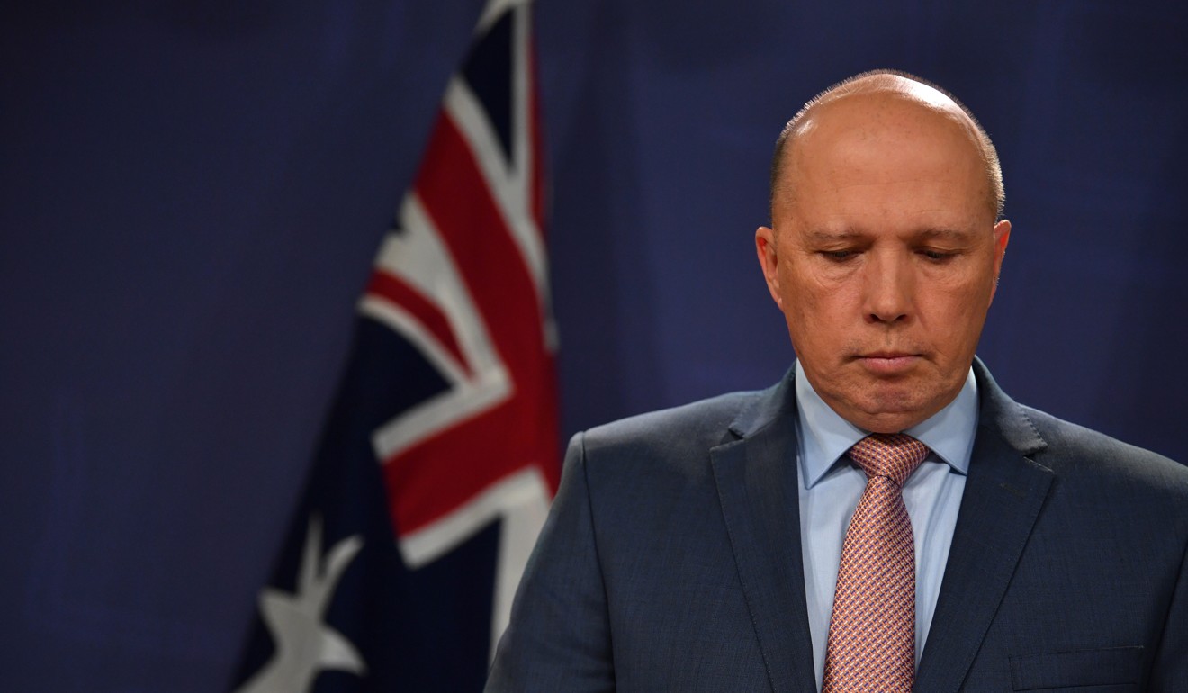 Australian Minister for Home Affairs Peter Dutton has tested positive for the coronavirus. Photo: EPA