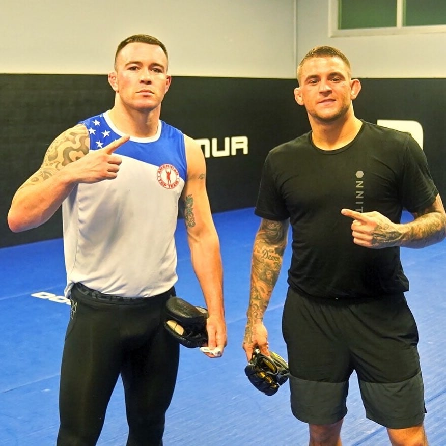 Colby Covington (left) and Dustin Poirier at the American Top Team gym in Florida. Photo: Instagram