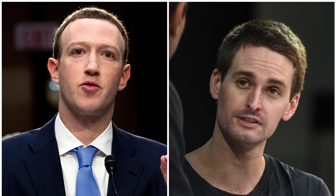 Mark Zuckerberg and Snap CEO Evan Spiegel started off on the wrong foot in 2012. Photo: AP, Getty
