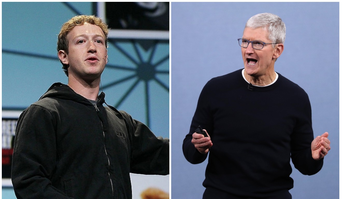 There is no love lost between Facebook CEO Mark Zuckerberg and Apple CEO Tim Cook. Photo: AFP, Getty