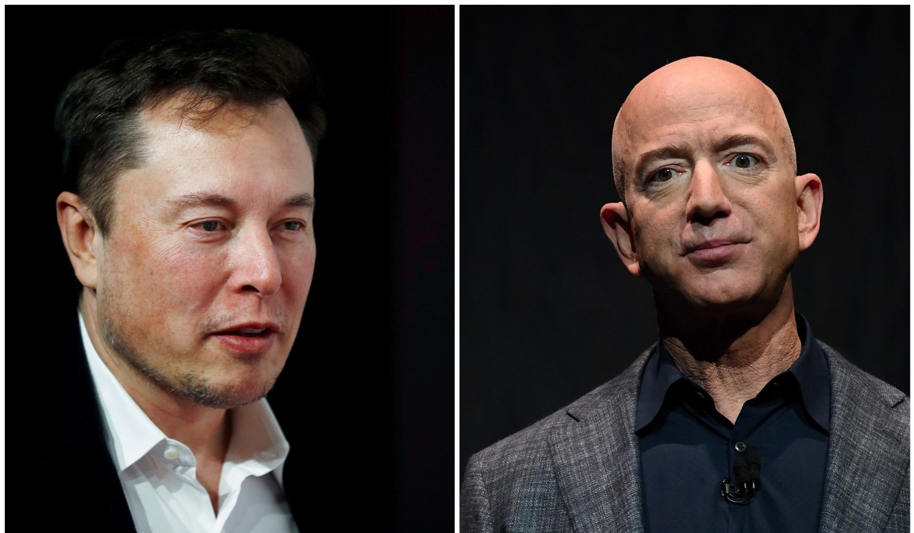 Tesla CEO Elon Musk and Amazon CEO Jeff Bezos are bitter rivals when it comes to outer space. Photo: Reuters