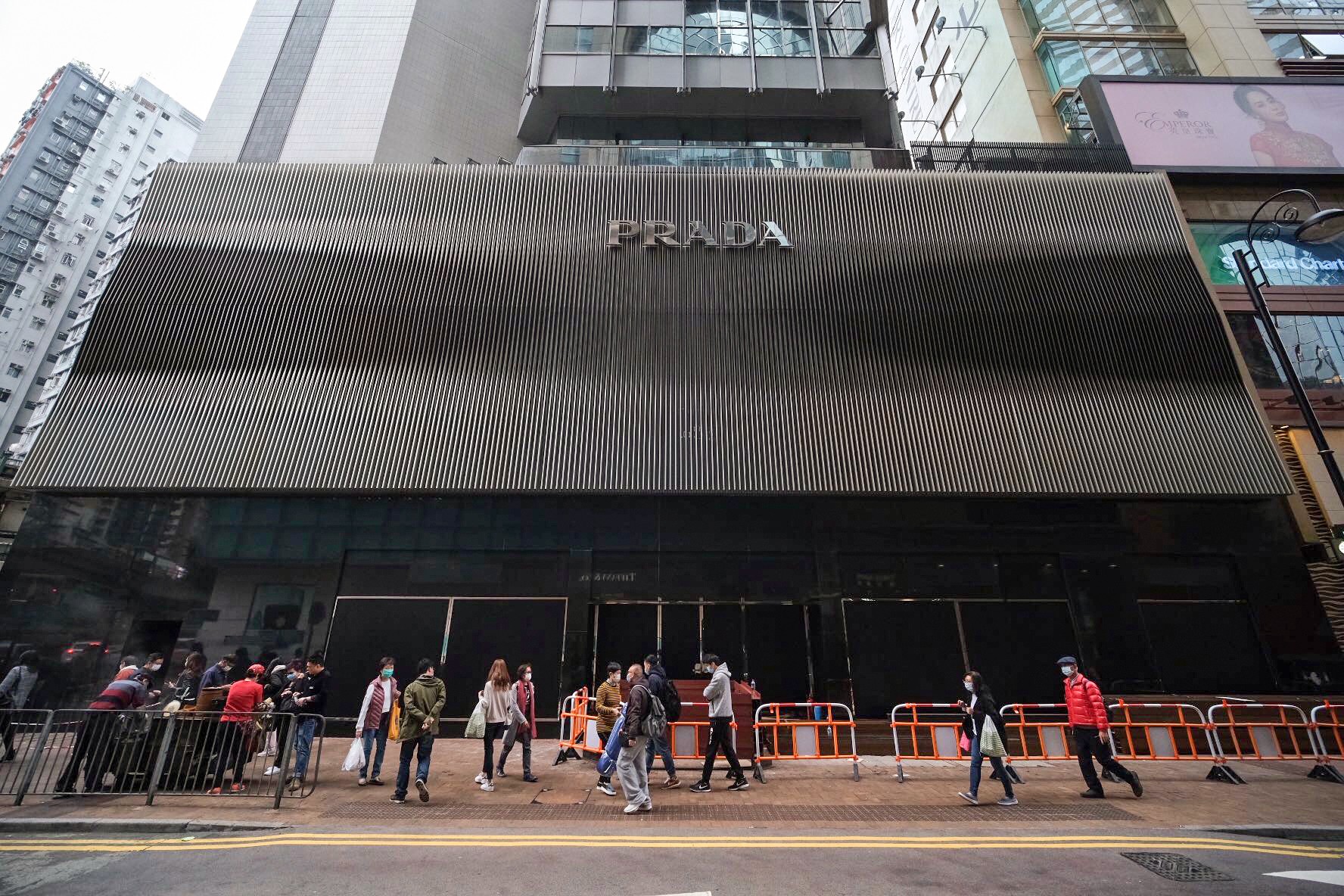 A Prada store on Russell Street in Causeway Bay, Hong Kong. The Italian fashion label’s sales took a hit from months of anti-government protests in the city last year. Photo: Sun Yeung