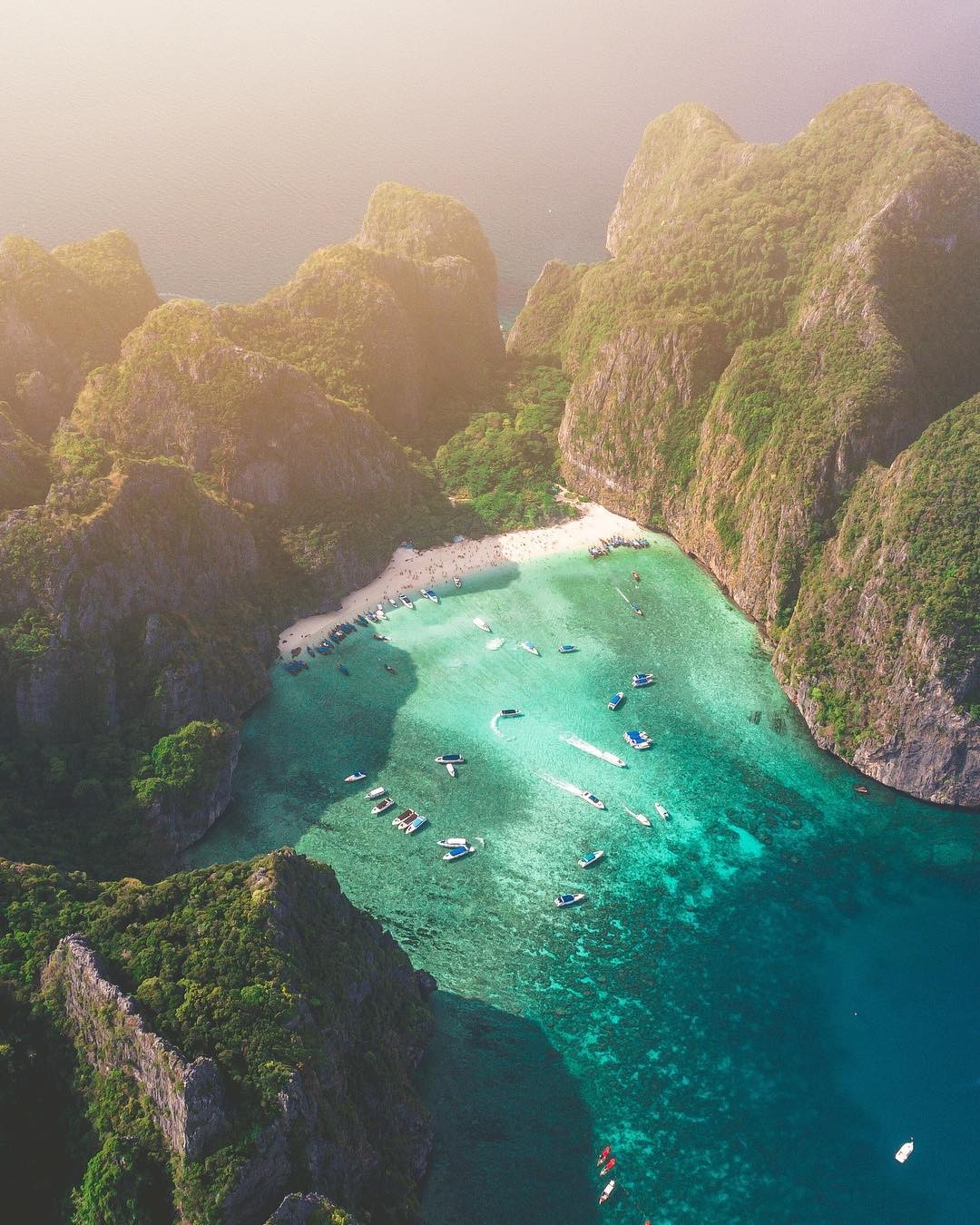 One of the many places Instagram jet-setting Joel Chia has photographed with his drones: Maya Bay, made famous by the film The Beach starring Leonardo DiCaprio in 2000. Photo: Joel Chia/Instagram