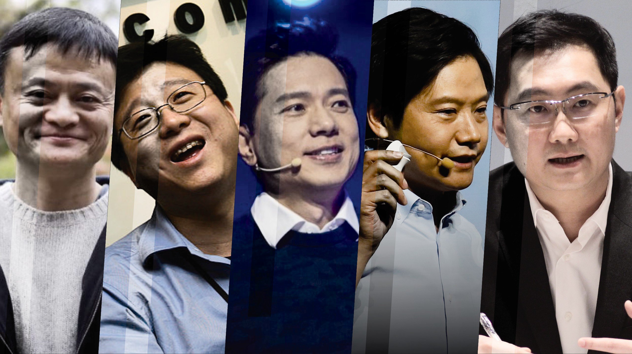 From left: Jack Ma, William Ding Lei, Robin Li, Lei Jun and Pony Ma.