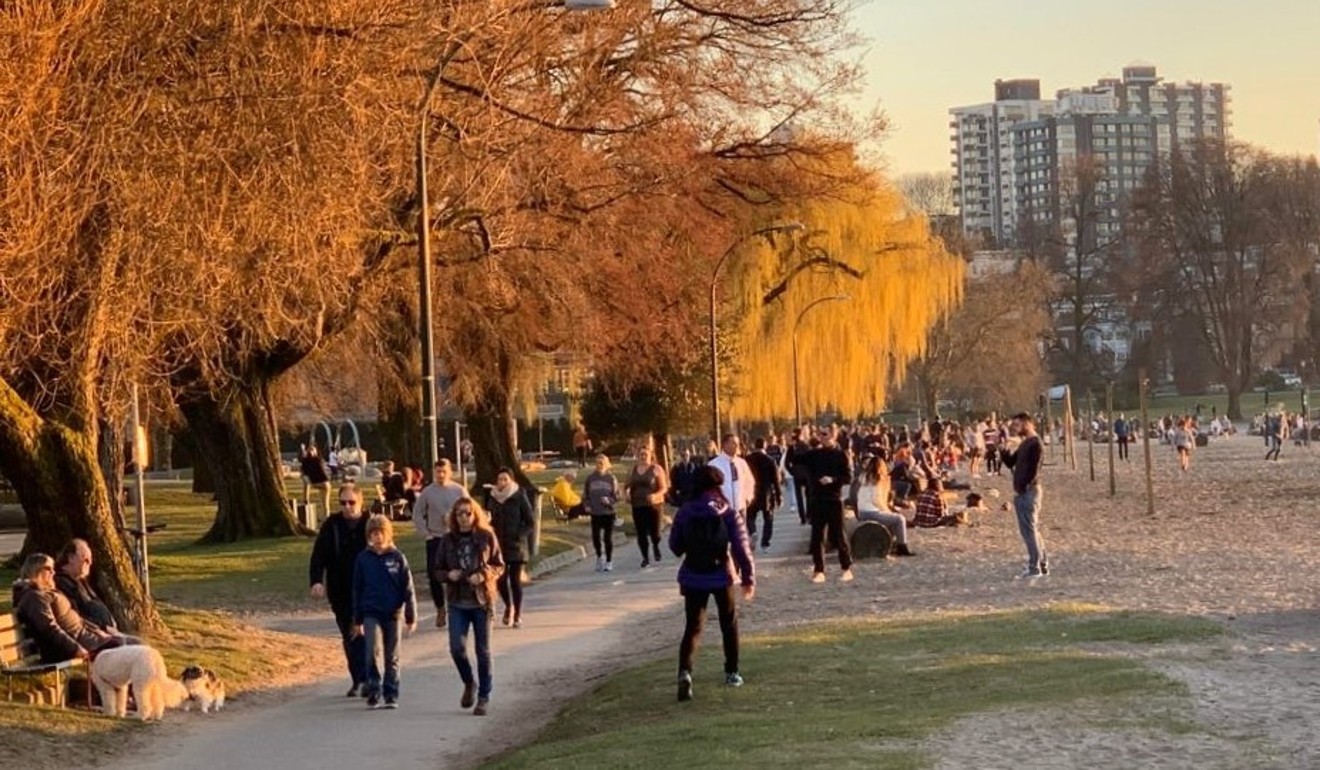 Another look at Kitsilano Beach in Vancouver on Wednesday, the day that Vancouver's mayor said he would declare a state of emergency over the Covid-19 pandemic. Photo: Supplied