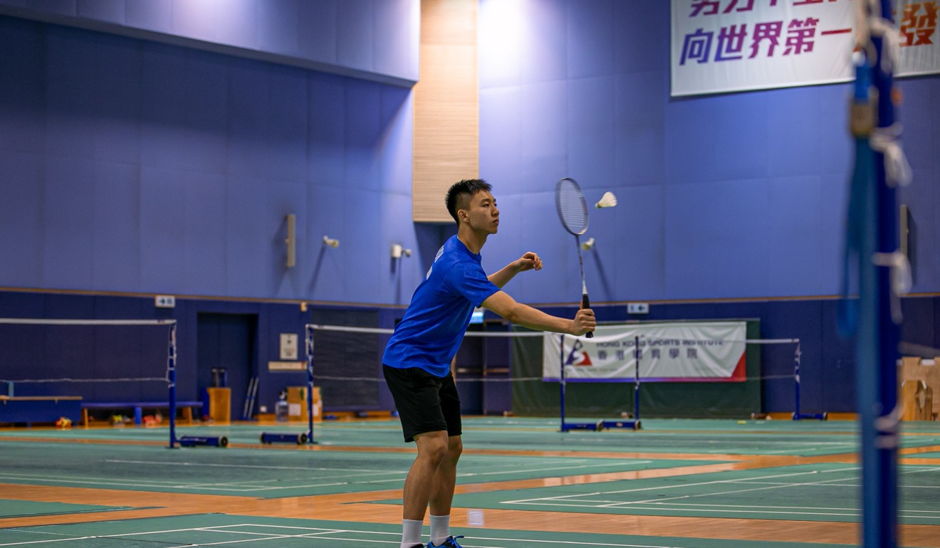 Ko Shing-hei, 17, trains at the badminton hall at the Sports Institute. Photo: Kelly Ho