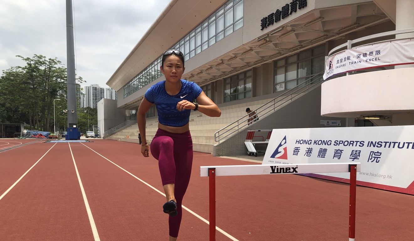 Hurdler Vera Lui trains at the Sports Institute. Photo: Chan Kin-wa