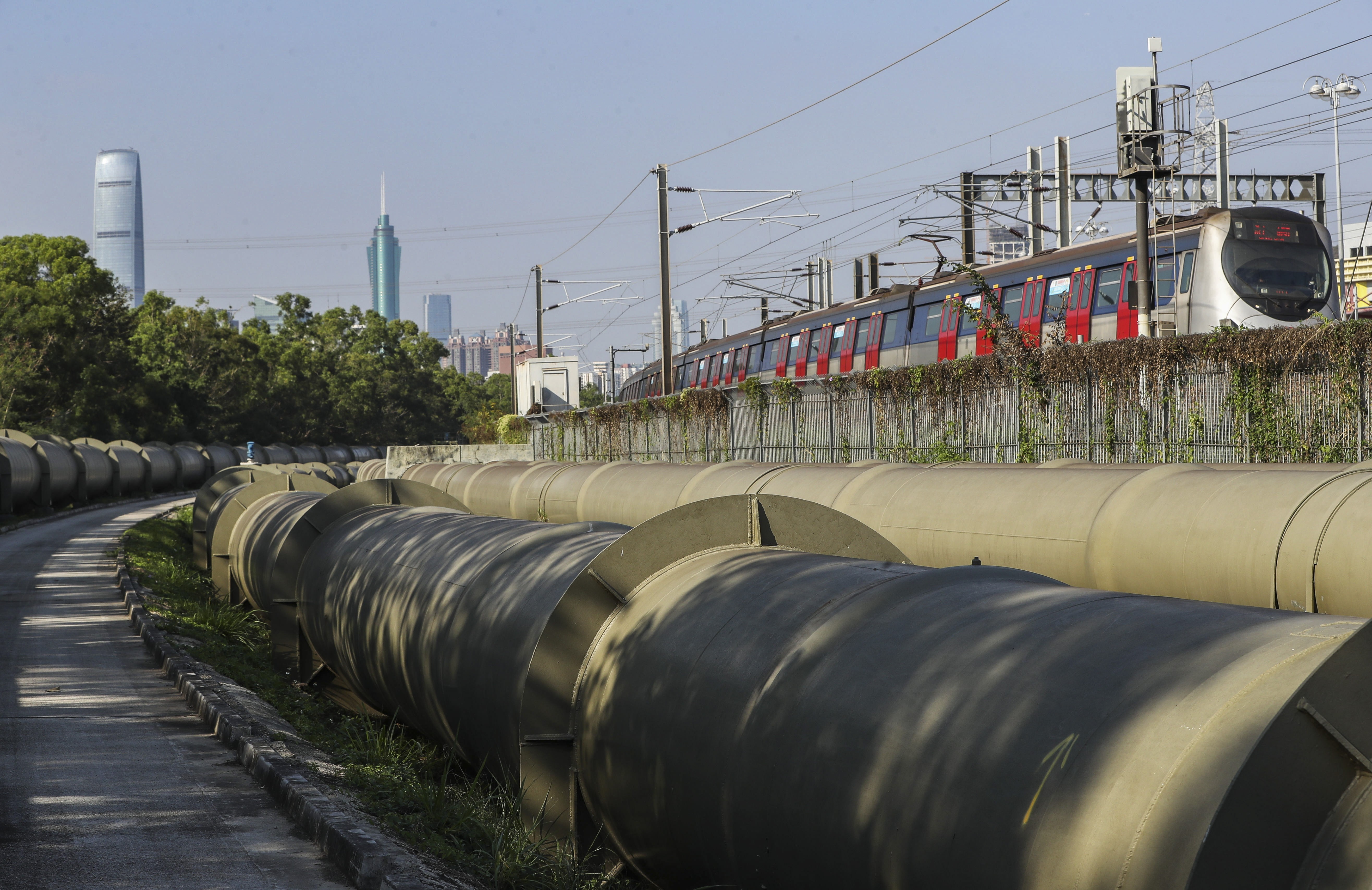 Pipes in Sheung Shui, part of Hong Kong’s network to supply water from Guangdong. Photo: Edward Wong