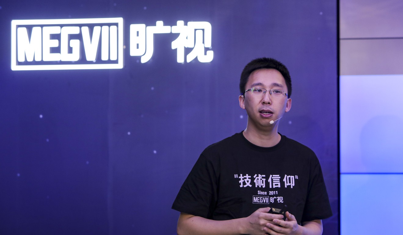 Tang Wenbin, co-founder and chief technology officer of Megvii Technologies, speaks at a live-streamed event where the company announced that it would open-source its deep learning framework MegEngine. Photo: Handout