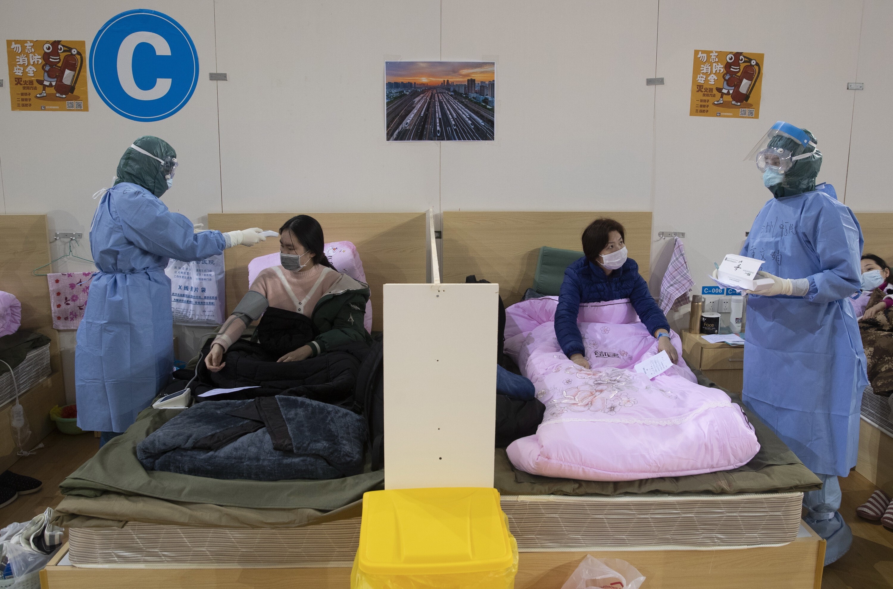 One of Wuhan’s Fangcang hospitals, makeshift facilities set up to treat Covid-19 patients like primary schoolteacher Xiao Ya. Photo: EPA-EFE