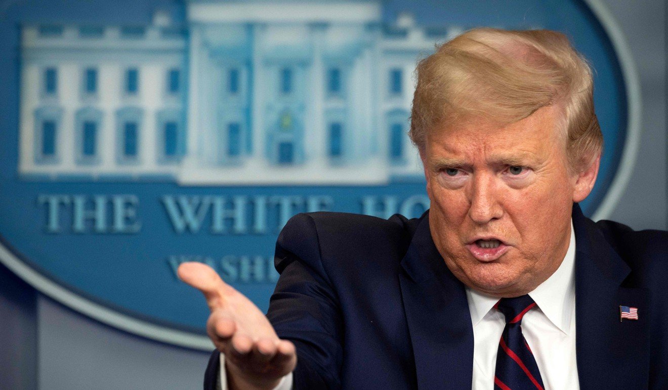 Donald Trump gestures during a press conference on Friday. Photo: AFP