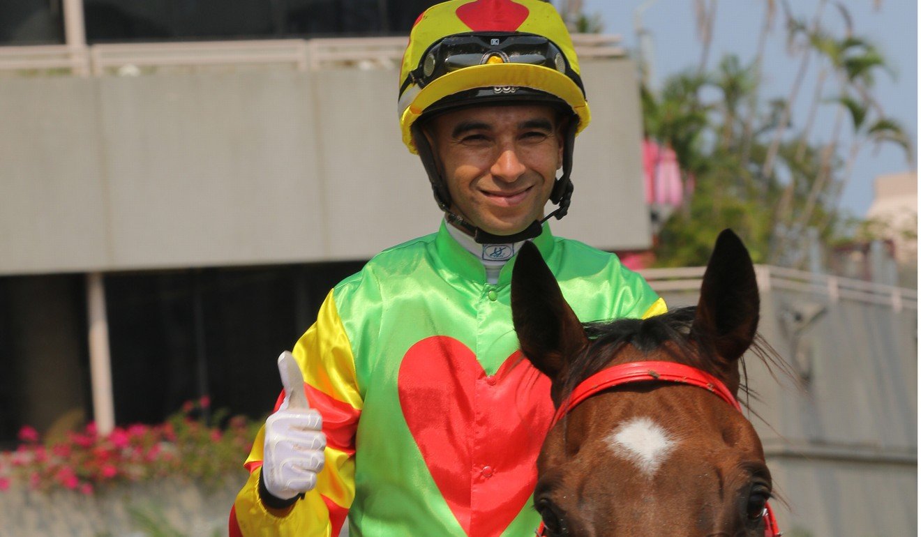 Joao Moreira celebrates his win on Juneau Park earlier this month.