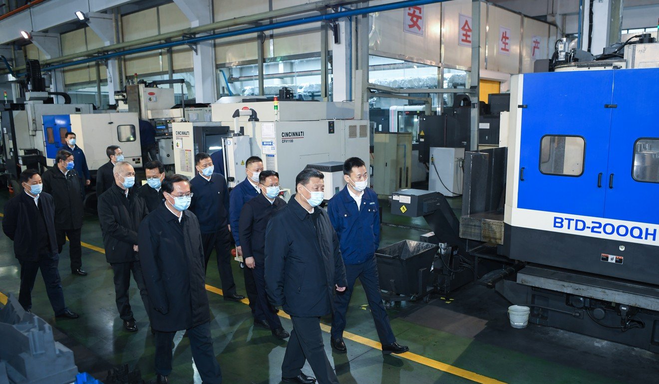As part of his visit to Ningbo, Chinese President Xi Jinping visited a privately-owned car parts manufacturer in an industrial estate next to the port. Photo: Xinhua