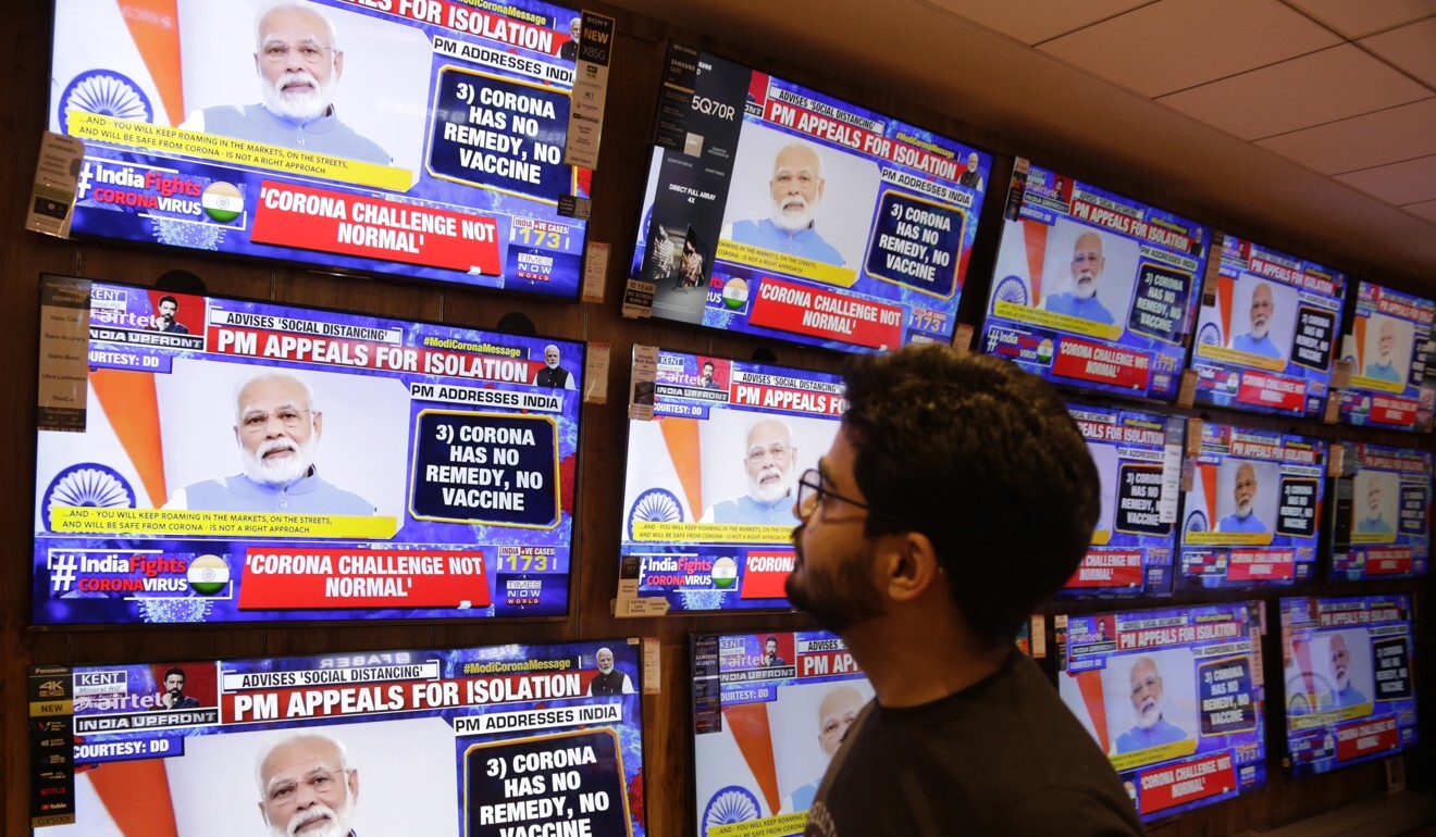 Modi announced the nationwide lockdown in a televised address. Photo: AP