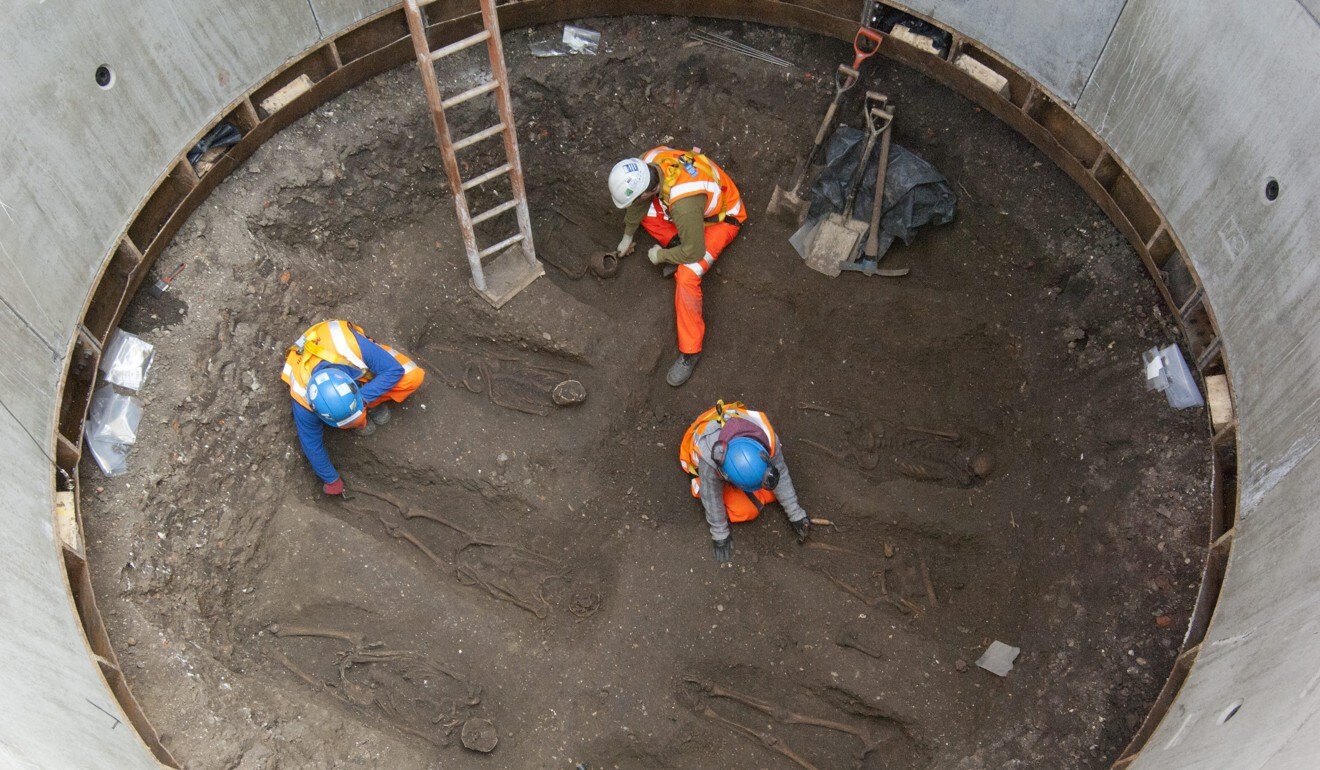 Skeletons found during an excavation in London in 2013, were believed to date from the time of the Black Death. File photo: EPA