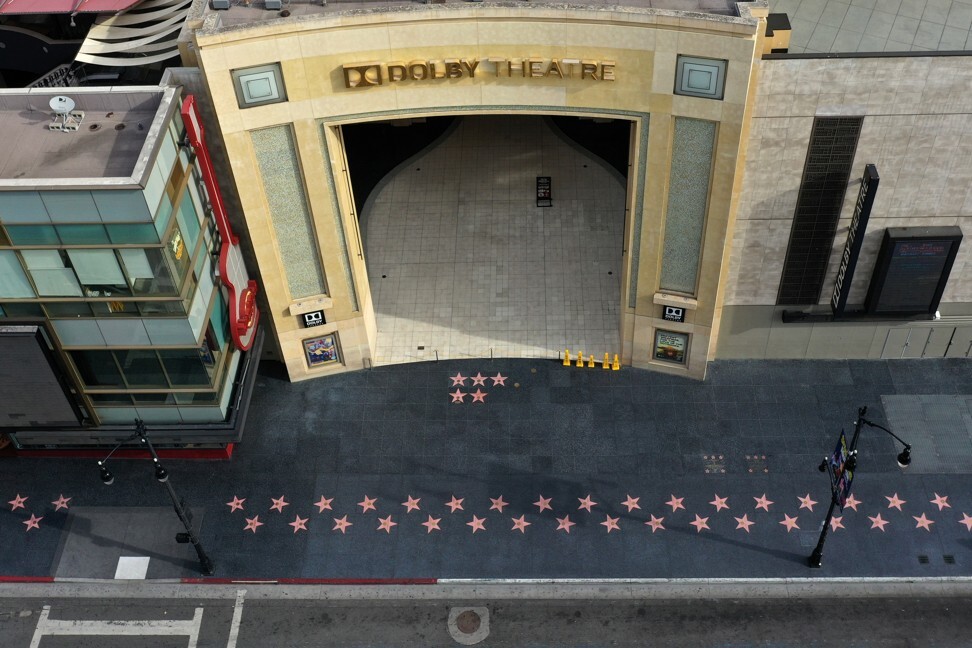 The Dolby Theatre, which hosts the Academy Awards, is seen empty on Hollywood Boulevard during the outbreak. Photo: Reuters