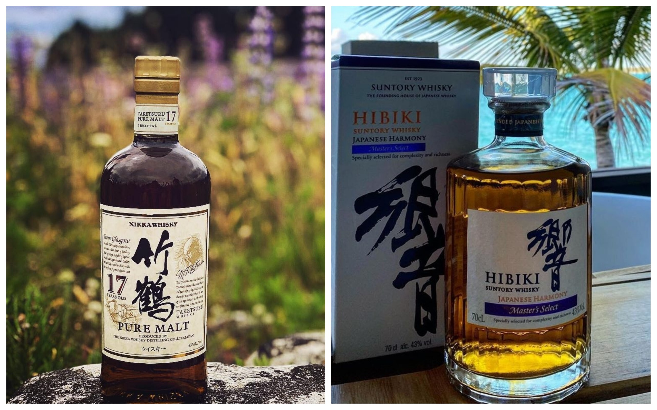 Which blended Japanese whisky is better: Nikka’s Taketsuru or Suntory’s Hibiki? Photos: Instagram; @worldviawhiskey/Instagram