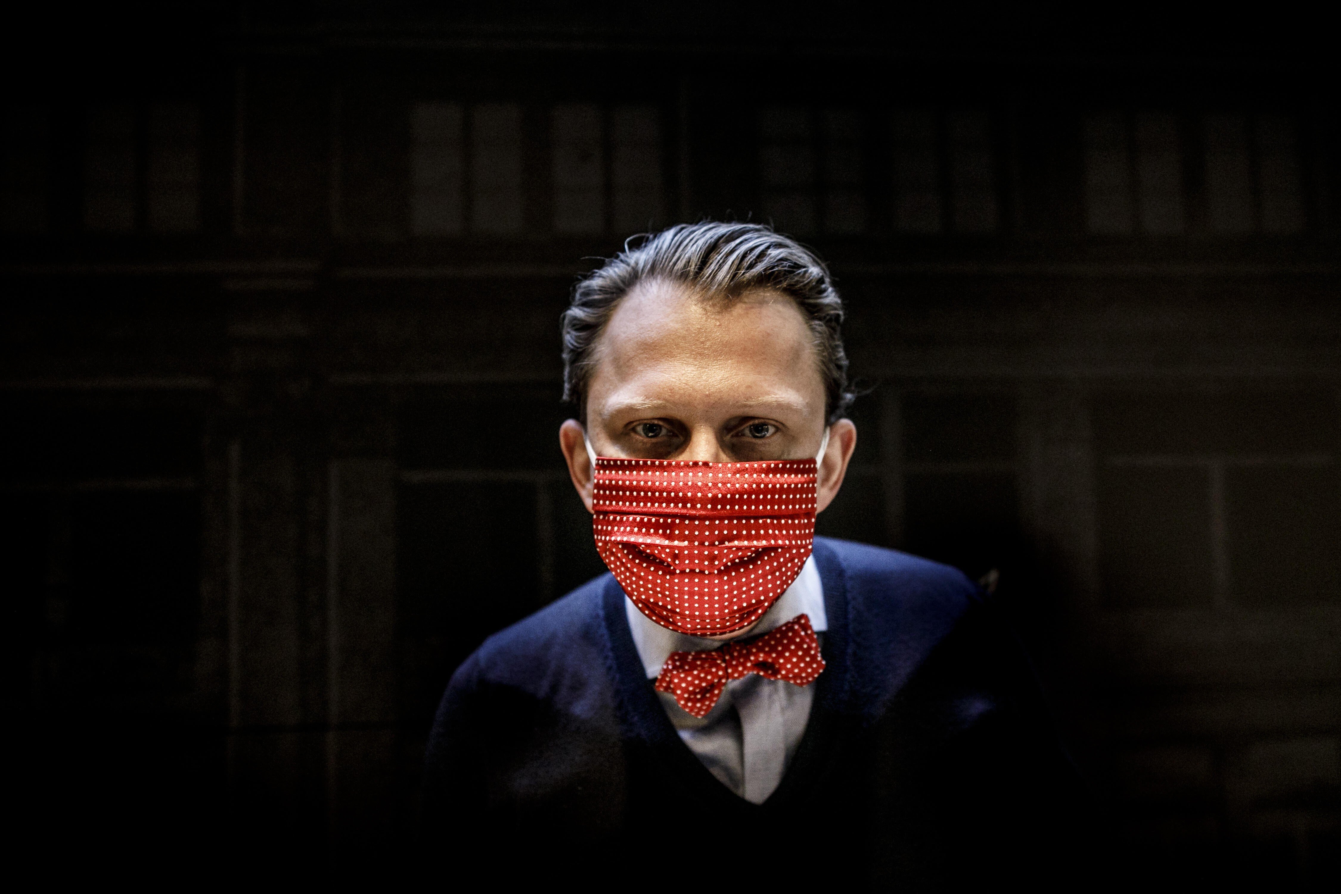 Jan-Henrik Scheper-Stuke, the managing director of Auerbach men’s accessories maker in Berlin. His company is now making face masks. Photo: Carsten Koall