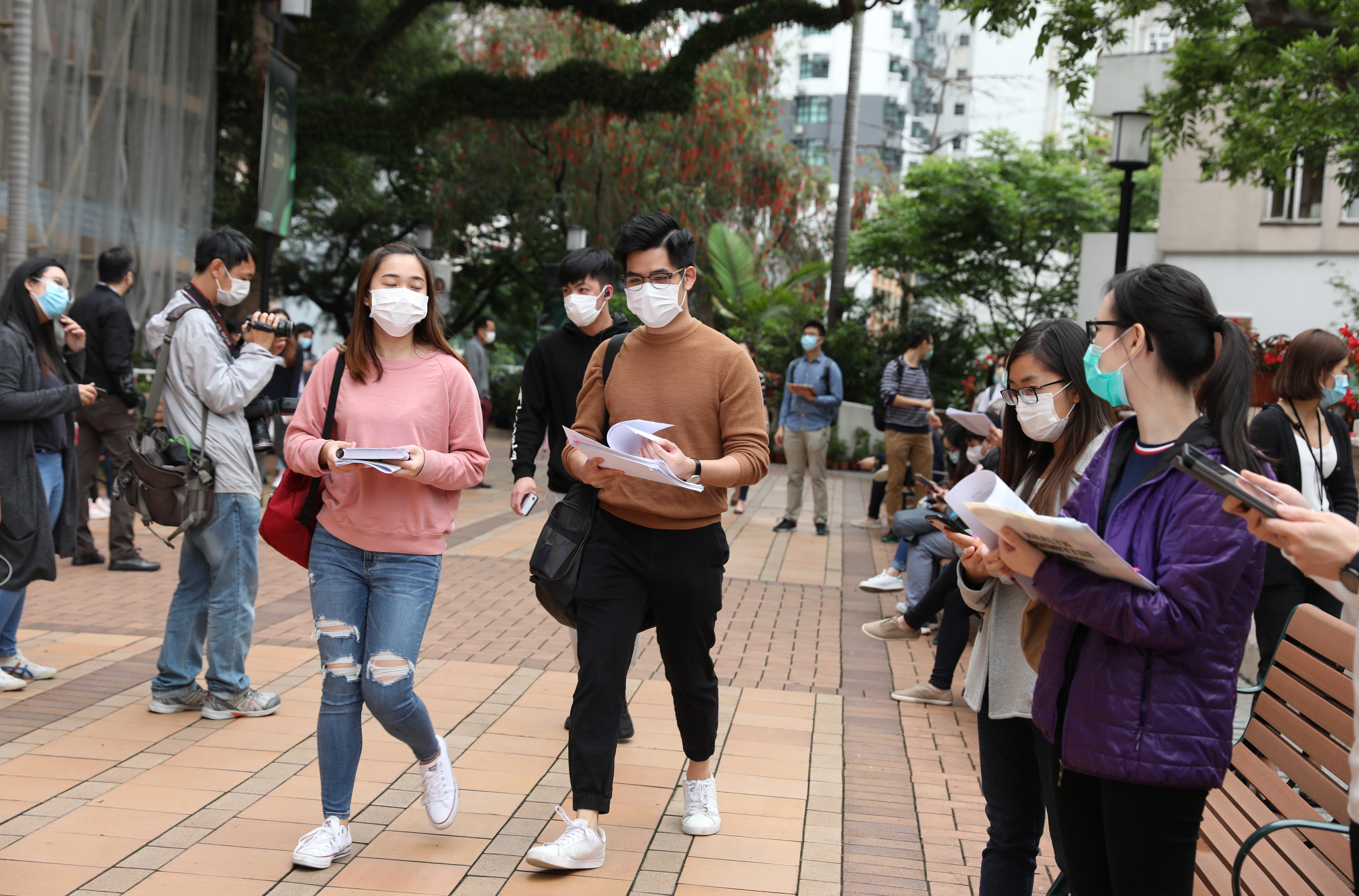 Medical students on the campus of the University of Hong Kong in Pok Fu Lam on Wednesday. Photo: Nora Tam