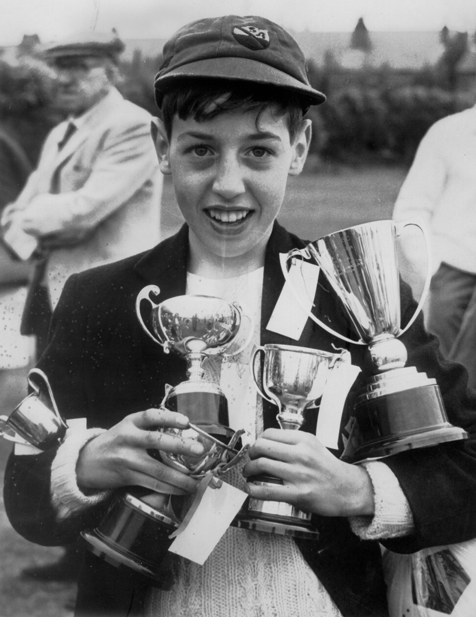 Lindesay as a child with trophies won on a school sport’s day, in 1967. Photo: courtesy of William Lindesay
