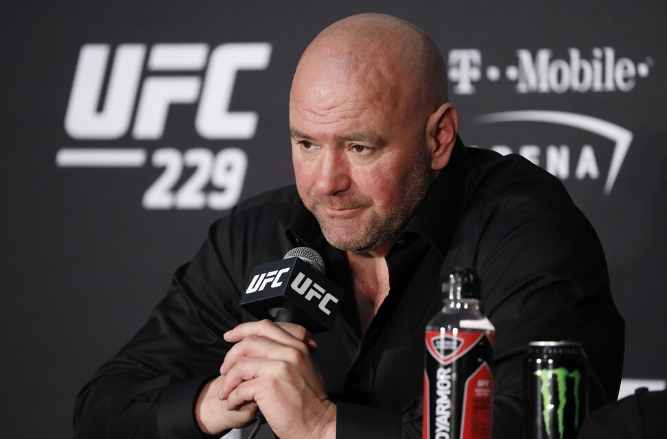 Dana White, president of the UFC, speaks at a news conference after UFC 229. Photo: AP